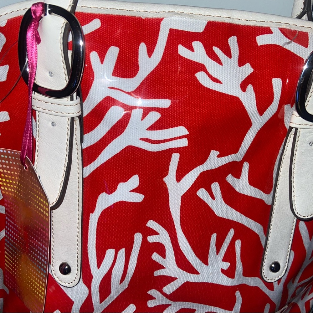 NWT 2 Pieces Coral & White Tote - Picture 10 of 10